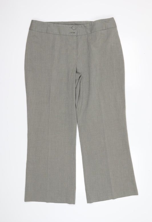 Womens UK Size 16 Marks and Spencer Regular Fit Dress Pants Grey Trousers