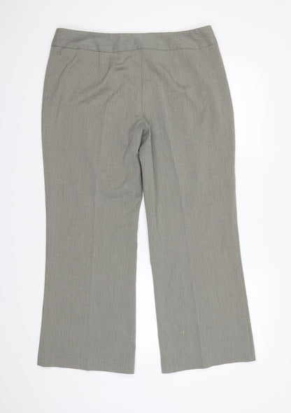 Womens UK Size 16 Marks and Spencer Regular Fit Dress Pants Grey Trousers