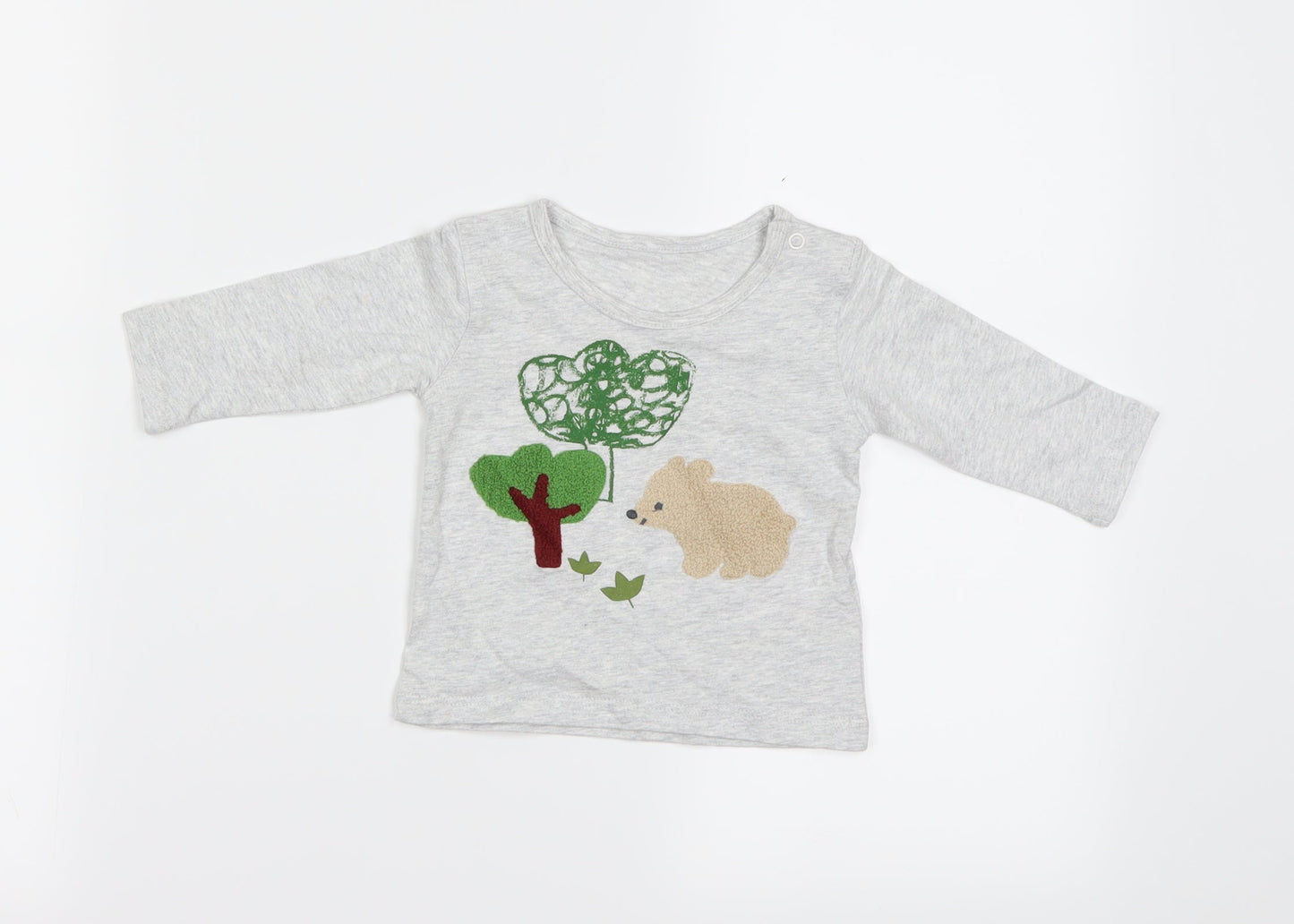 Marks and Spencer  Grey Animal Print  Pullover T-Shirt Size 0-3 Months