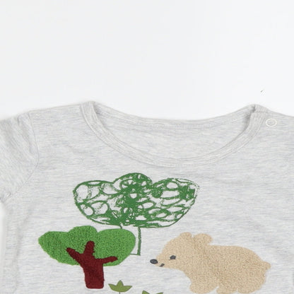 Marks and Spencer  Grey Animal Print  Pullover T-Shirt Size 0-3 Months