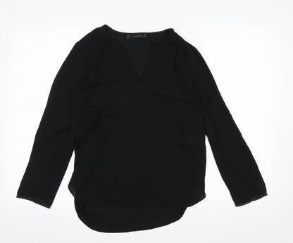 Womens UK Size S Zara Black Basic Blouse