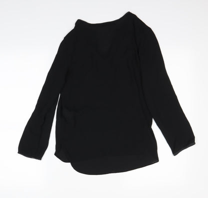 Womens UK Size S Zara Black Basic Blouse