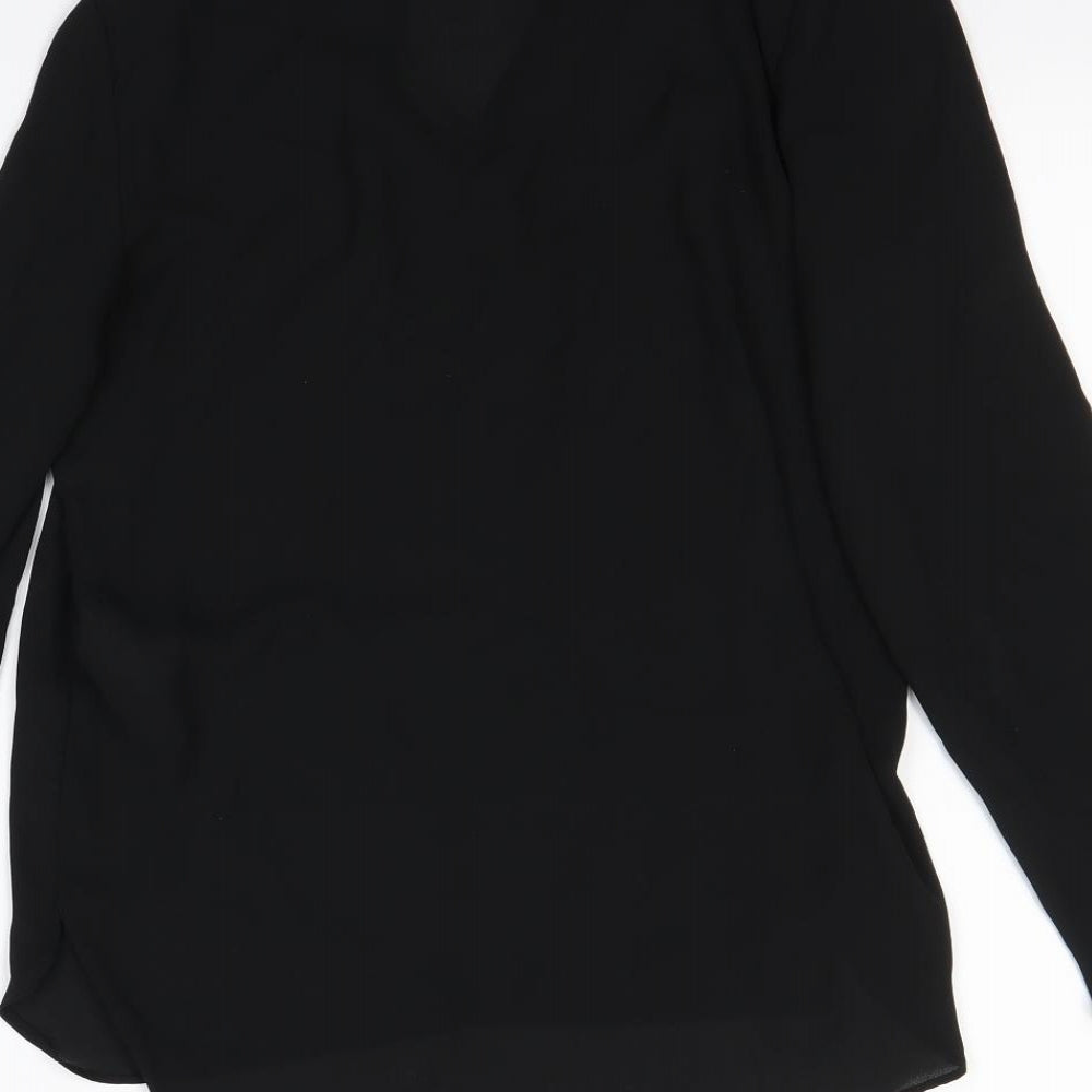 Womens UK Size S Zara Black Basic Blouse
