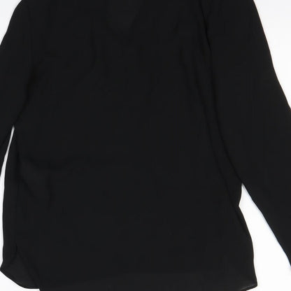 Womens UK Size S Zara Black Basic Blouse