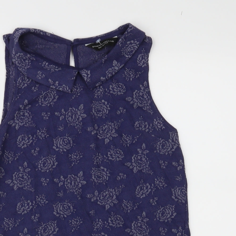 Womens UK Size 10 Dorothy Perkins Blue Basic Blouse