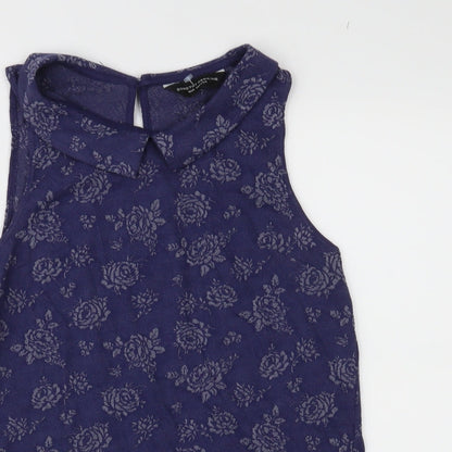 Womens UK Size 10 Dorothy Perkins Blue Basic Blouse