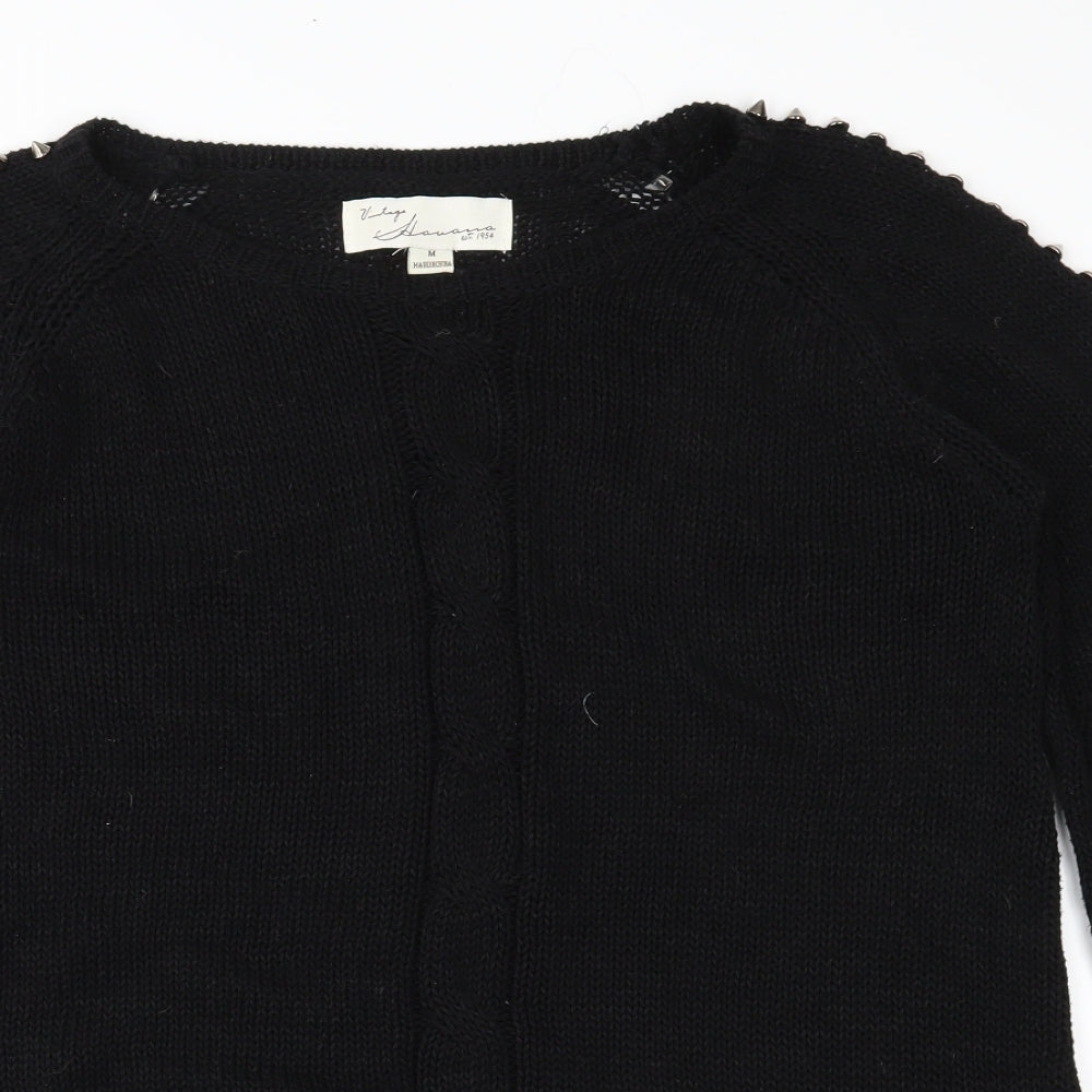 Vintage Havana Womens Black  Knit Pullover Jumper Size M
