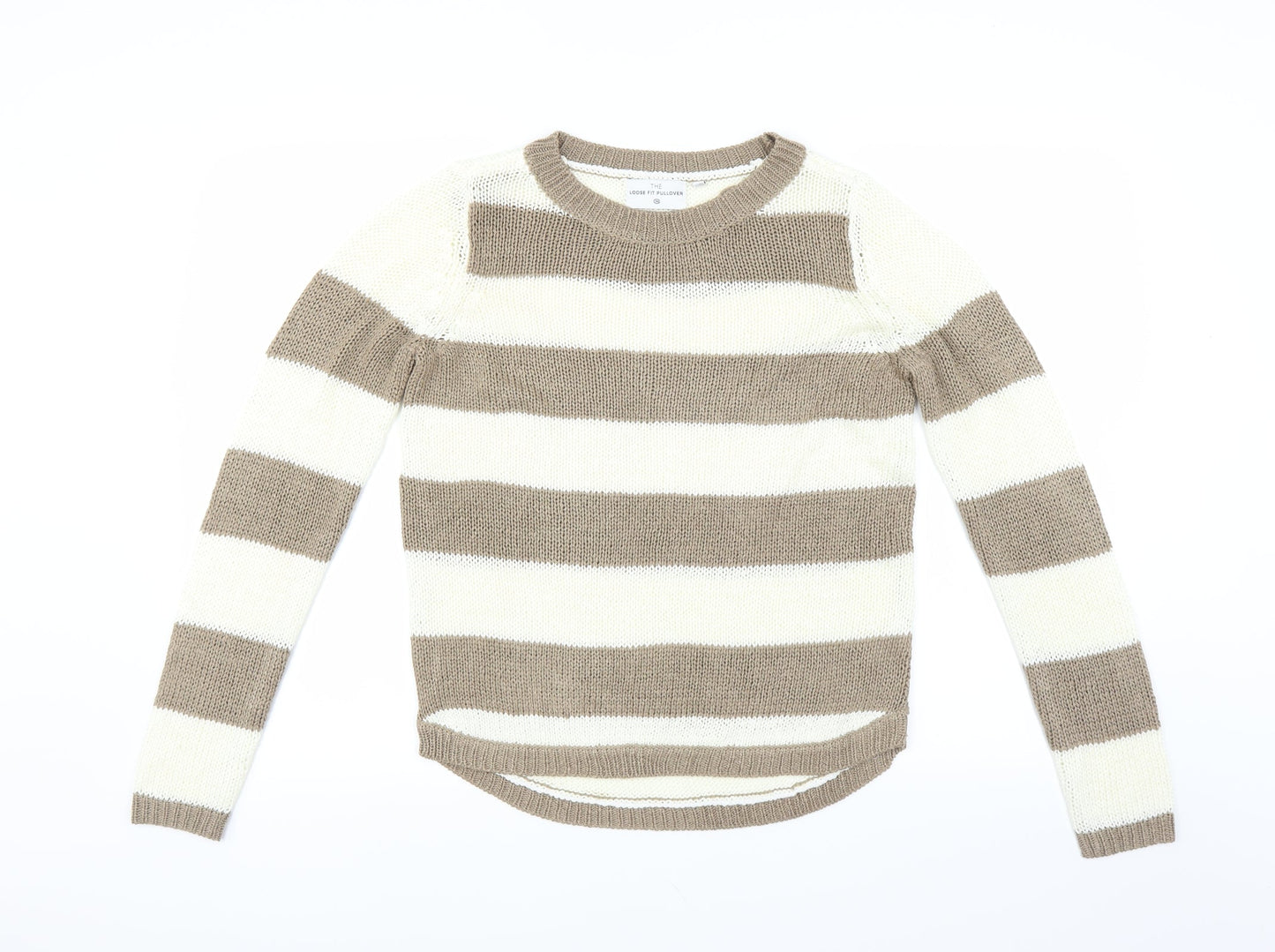 C&A Womens Ivory Striped  Pullover Jumper Size S