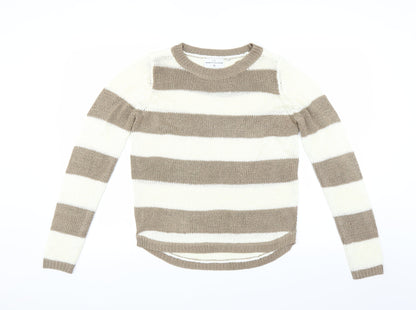 C&A Womens Ivory Striped  Pullover Jumper Size S