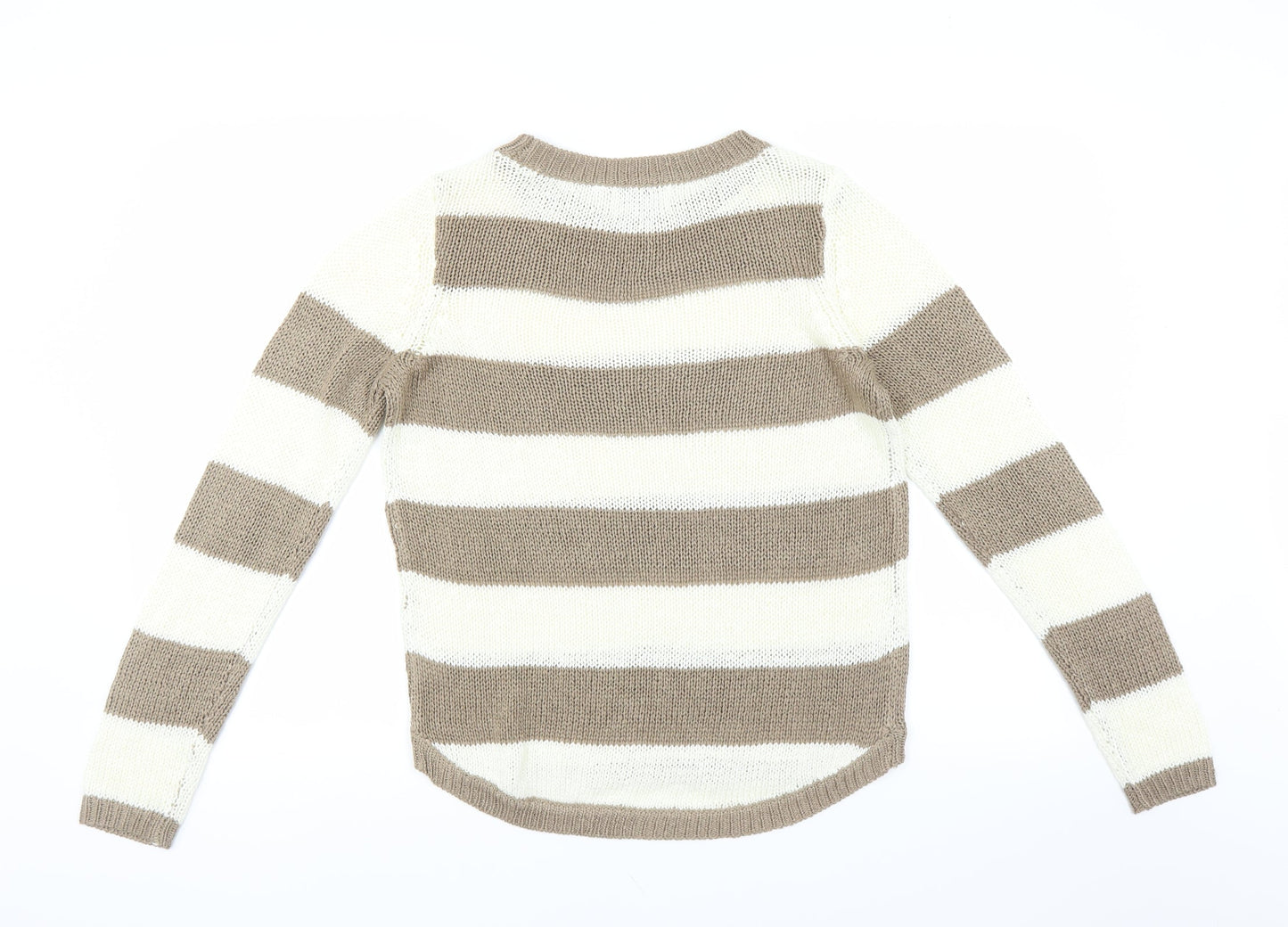 C&A Womens Ivory Striped  Pullover Jumper Size S