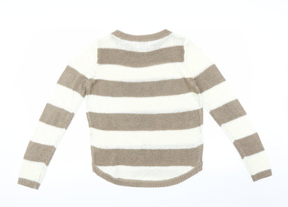 C&A Womens Ivory Striped  Pullover Jumper Size S