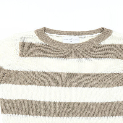 C&A Womens Ivory Striped  Pullover Jumper Size S