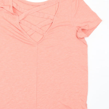 TU Womens Orange   Basic T-Shirt Size 10