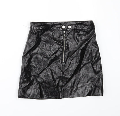 H&M Womens Black   Mini Set Size 6  - leather look