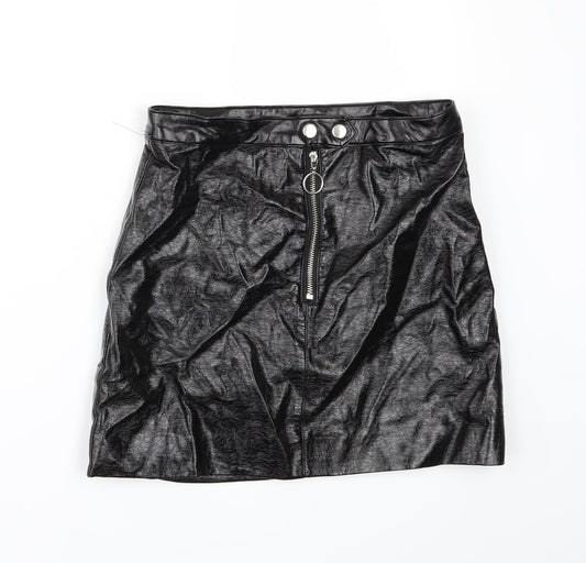 H&M Womens Black   Mini Set Size 6  - leather look