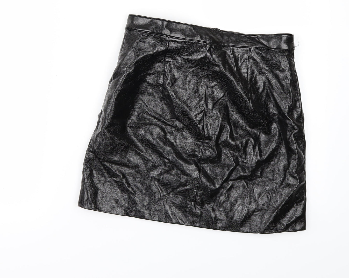 H&M Womens Black   Mini Set Size 6  - leather look