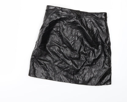 H&M Womens Black   Mini Set Size 6  - leather look