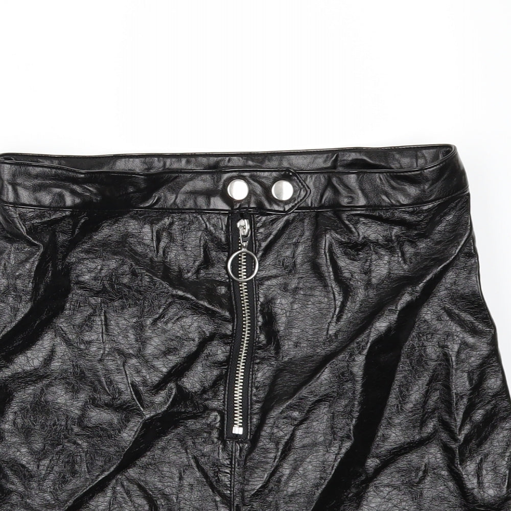 H&M Womens Black   Mini Set Size 6  - leather look