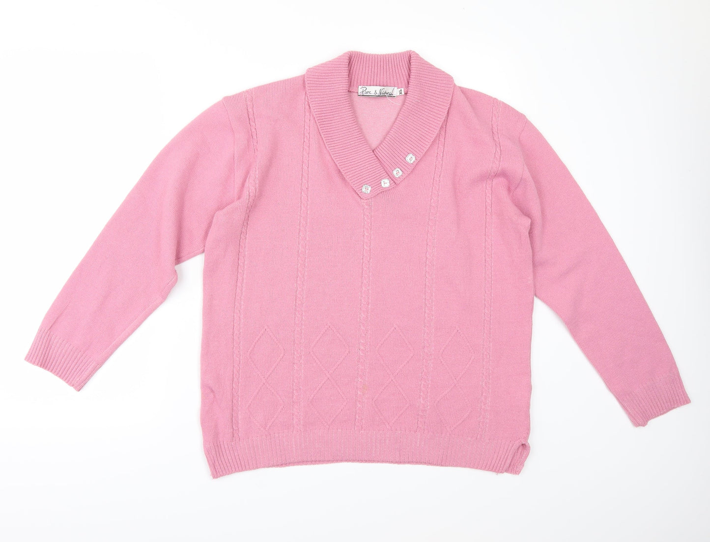Pure & Natural Womens Pink   Pullover Jumper Size XL