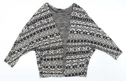 Atmosphere Womens Black Geometric  Cardigan Jumper Size M