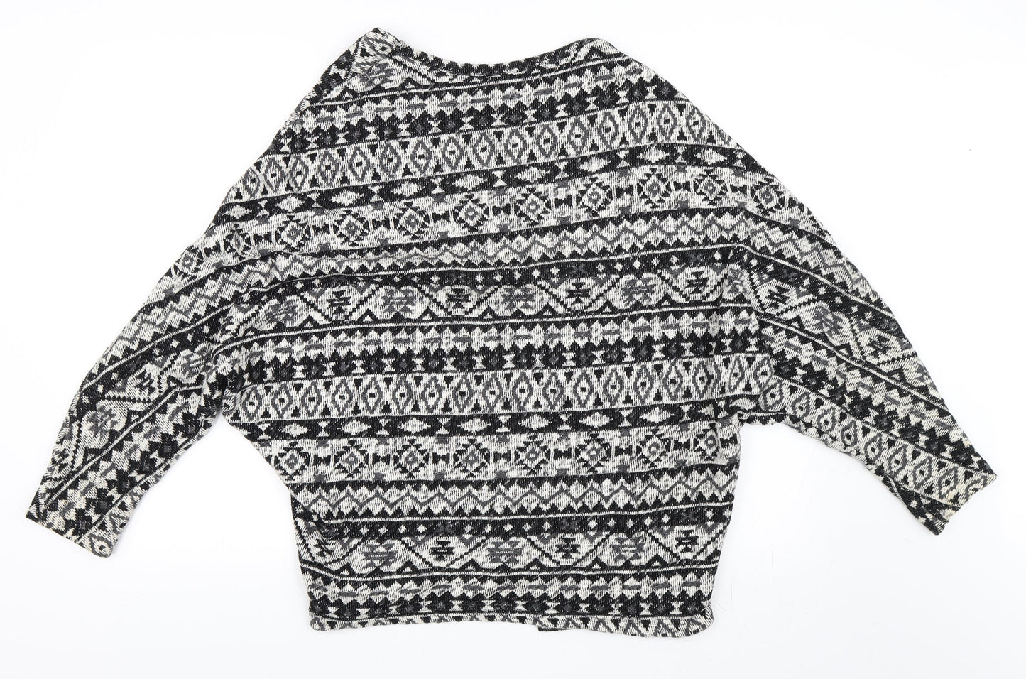 Atmosphere Womens Black Geometric  Cardigan Jumper Size M