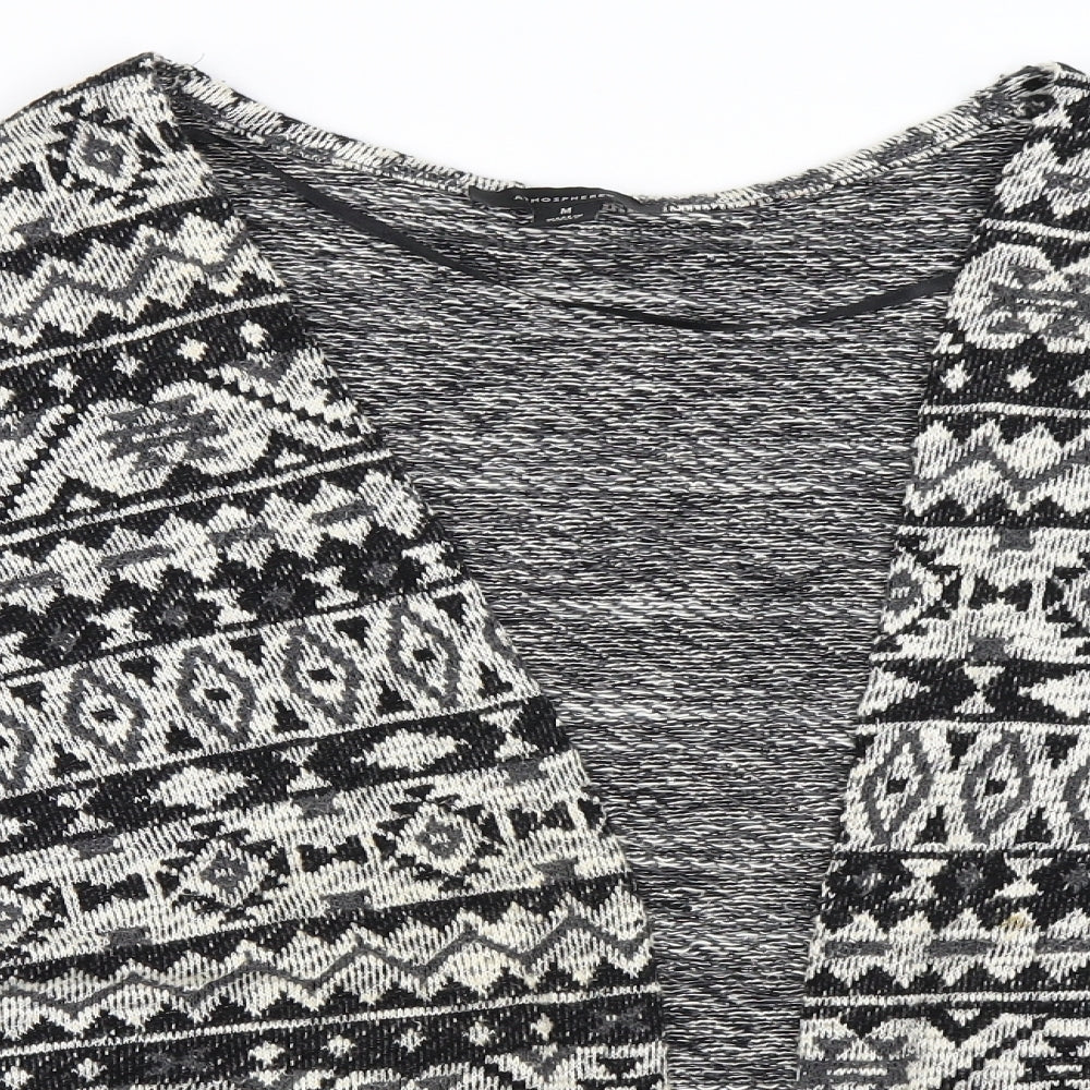 Atmosphere Womens Black Geometric  Cardigan Jumper Size M