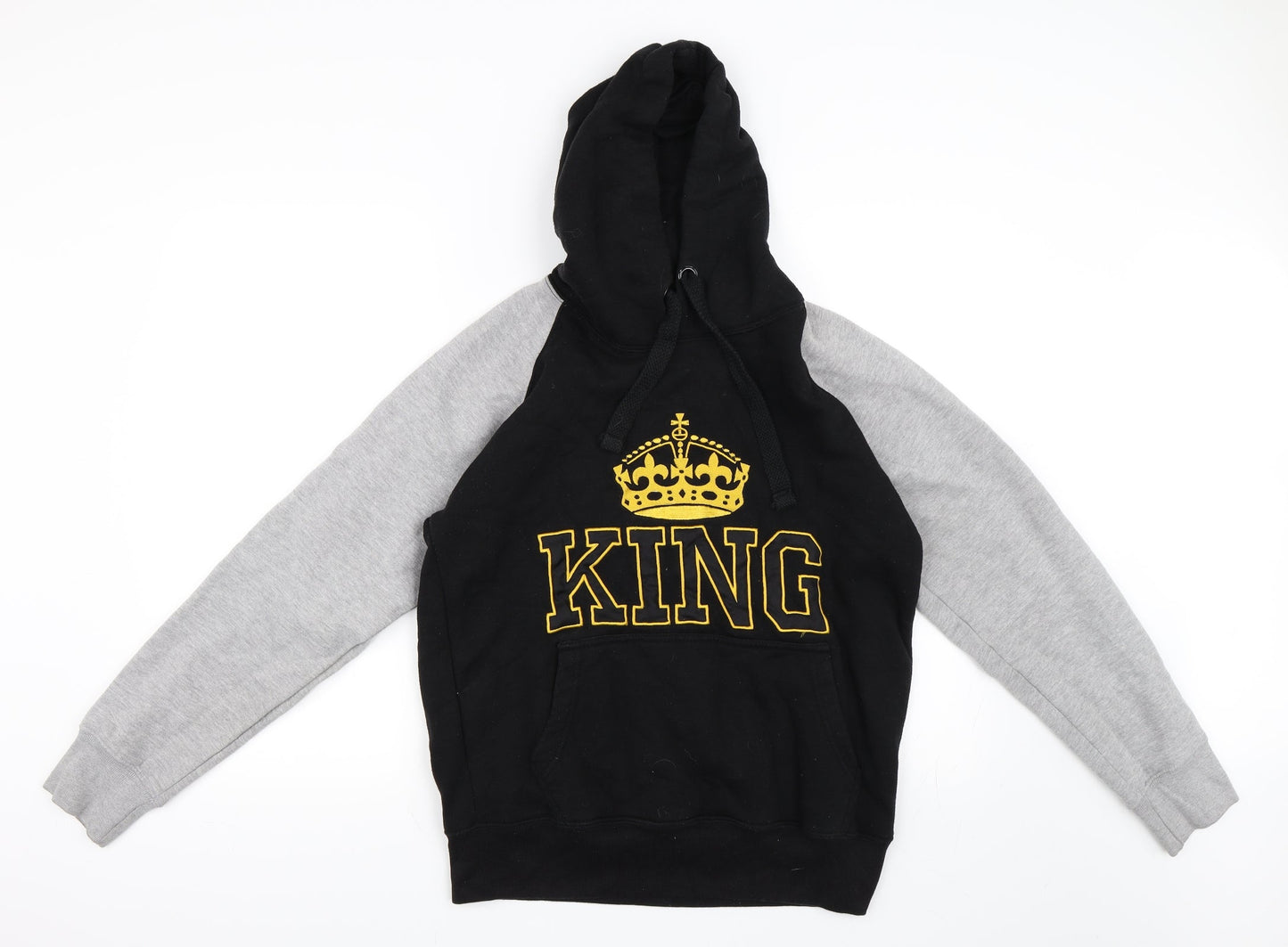Mens UK Size S Preworn Black Pullover Hoodie