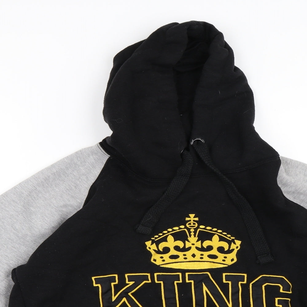 Mens UK Size S Preworn Black Pullover Hoodie