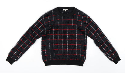 Marks and Spencer Womens Black Check  Pullover Jumper Size 6