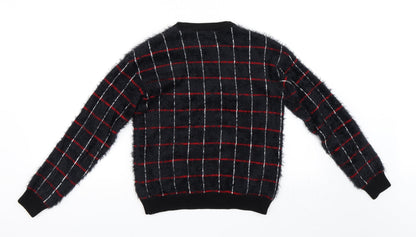 Marks and Spencer Womens Black Check  Pullover Jumper Size 6