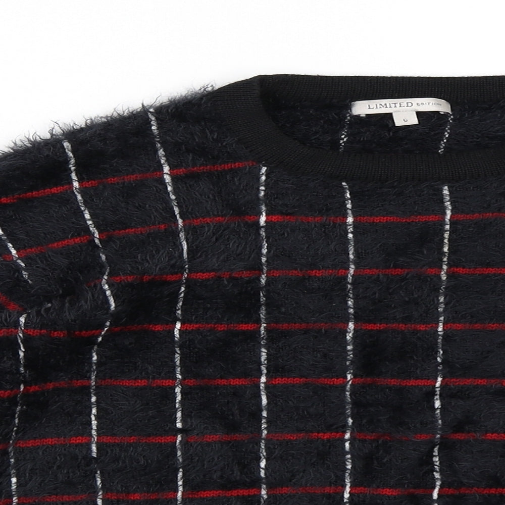 Marks and Spencer Womens Black Check  Pullover Jumper Size 6