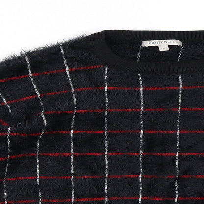 Marks and Spencer Womens Black Check  Pullover Jumper Size 6