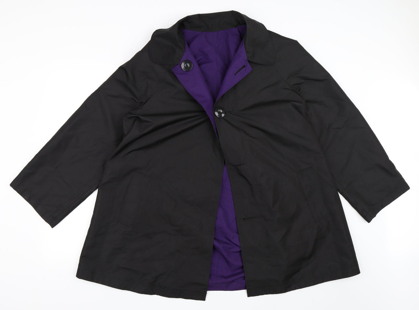 Womens UK Size XL Preworn Black Rain Coat