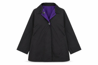 Womens UK Size XL Preworn Black Rain Coat