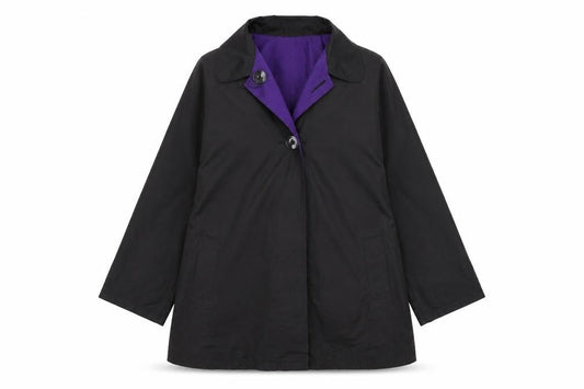 Womens UK Size XL Preworn Black Rain Coat