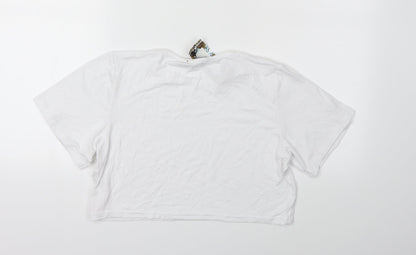 Womens UK Size 14 Boohoo White Basic T-Shirt