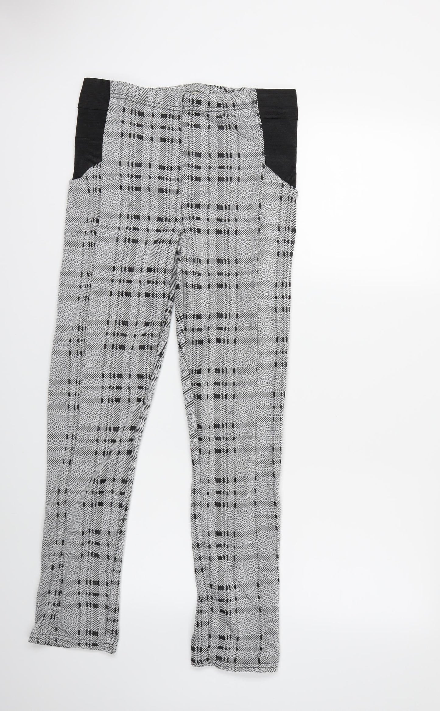 CAMEO ROSE Womens Grey Check  Jegging Trousers Size 14 L28 in