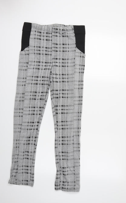 CAMEO ROSE Womens Grey Check  Jegging Trousers Size 14 L28 in