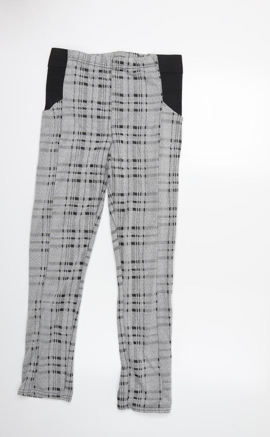 CAMEO ROSE Womens Grey Check  Jegging Trousers Size 14 L28 in