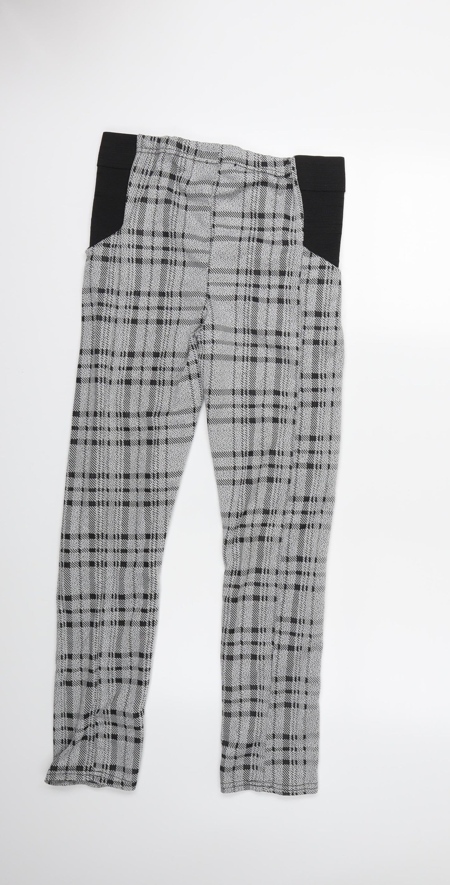 CAMEO ROSE Womens Grey Check  Jegging Trousers Size 14 L28 in