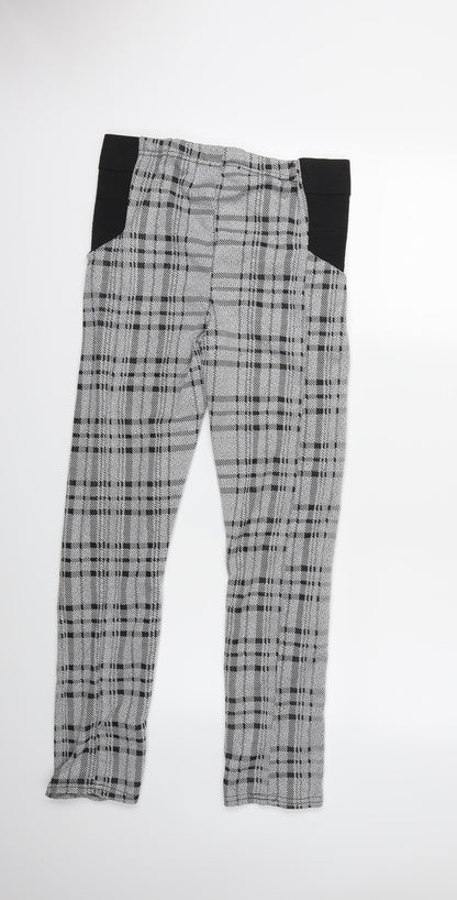 CAMEO ROSE Womens Grey Check  Jegging Trousers Size 14 L28 in