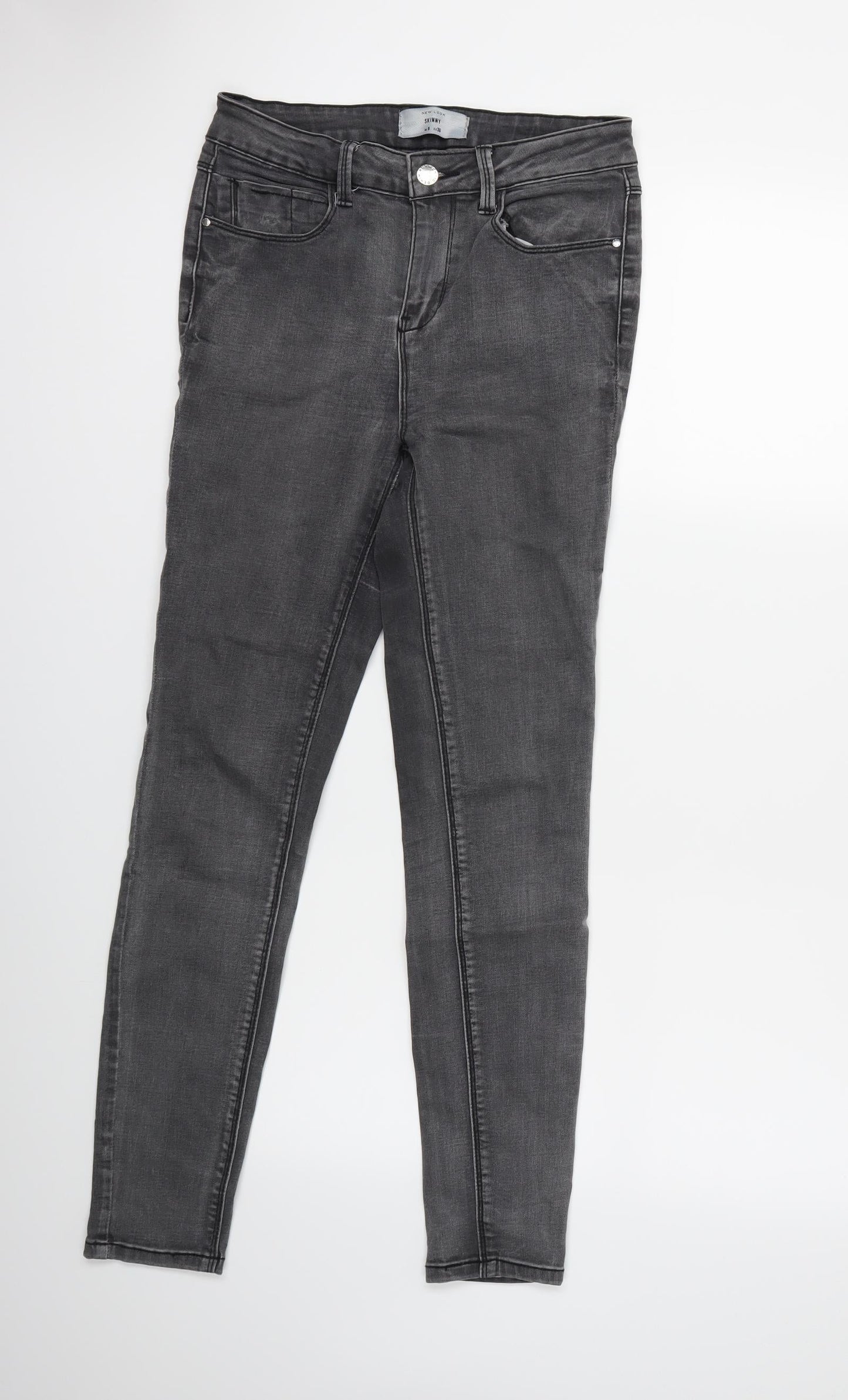 New Look Womens Grey  Denim Skinny Jeans Size 8 L27 in