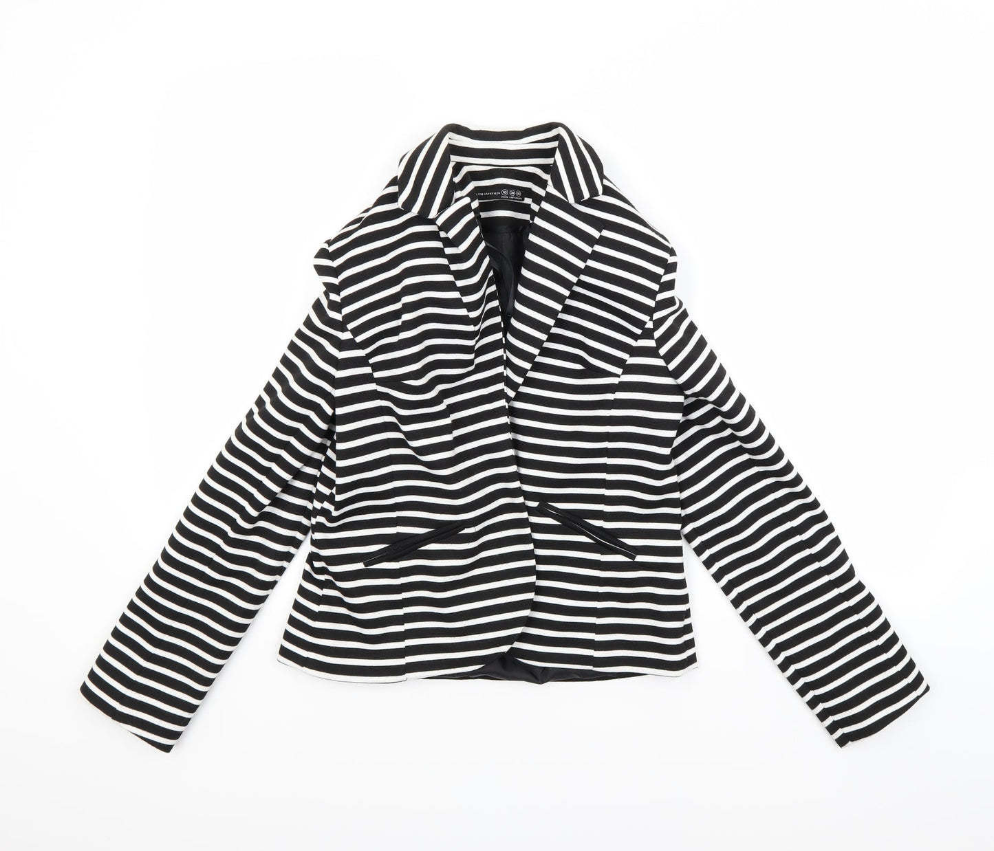 Atmosphere Womens White Striped  Jacket  Size 10