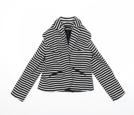 Atmosphere Womens White Striped  Jacket  Size 10