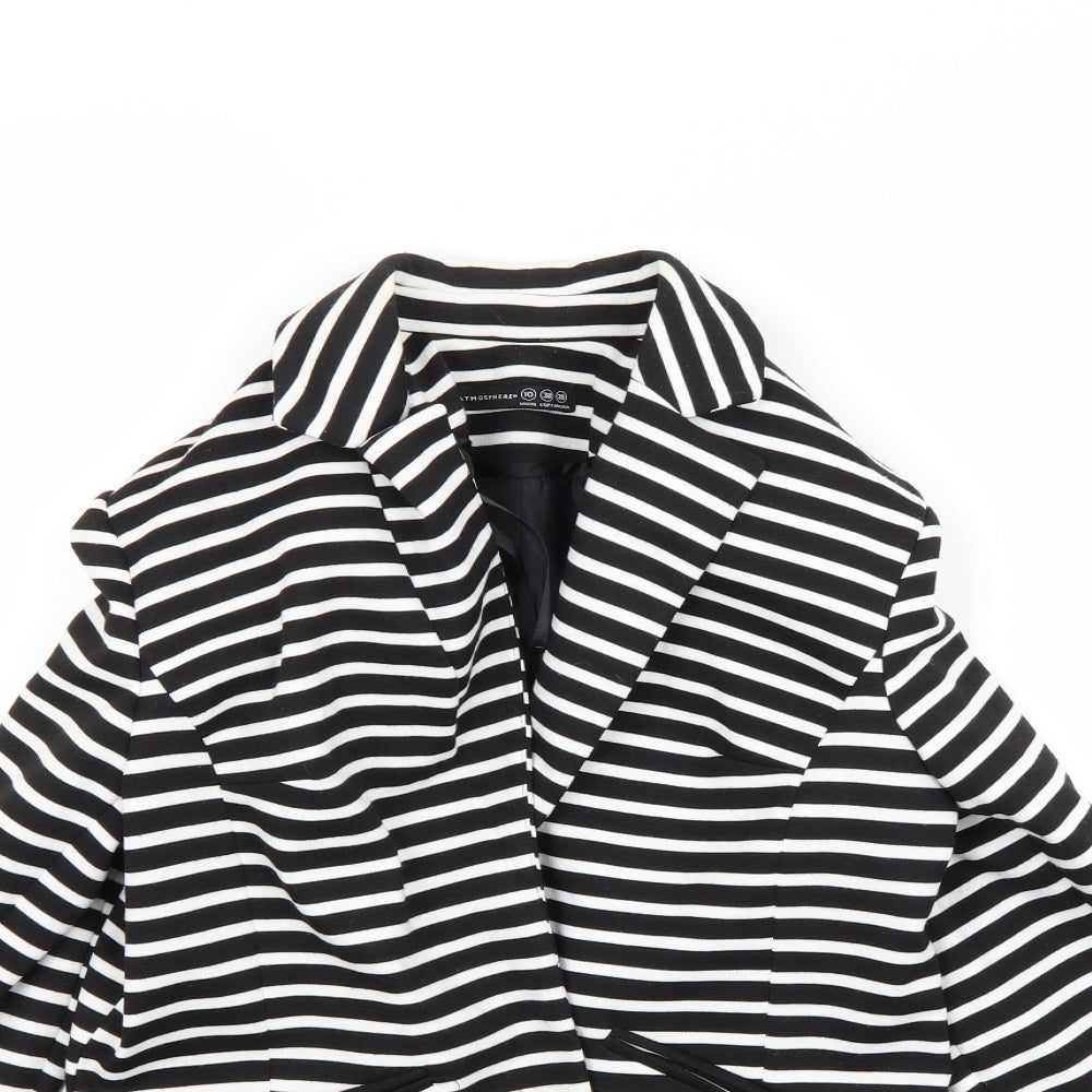 Atmosphere Womens White Striped  Jacket  Size 10