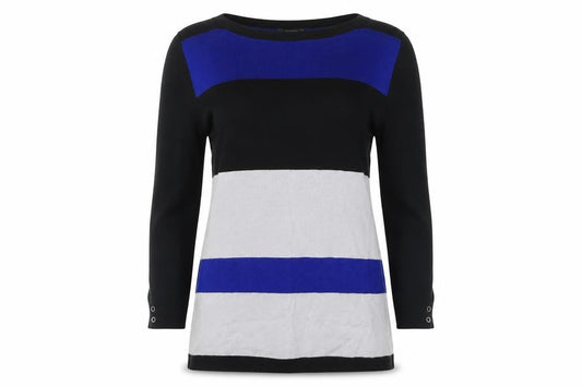 Papaya Womens Blue Striped  Pullover Jumper Size 8