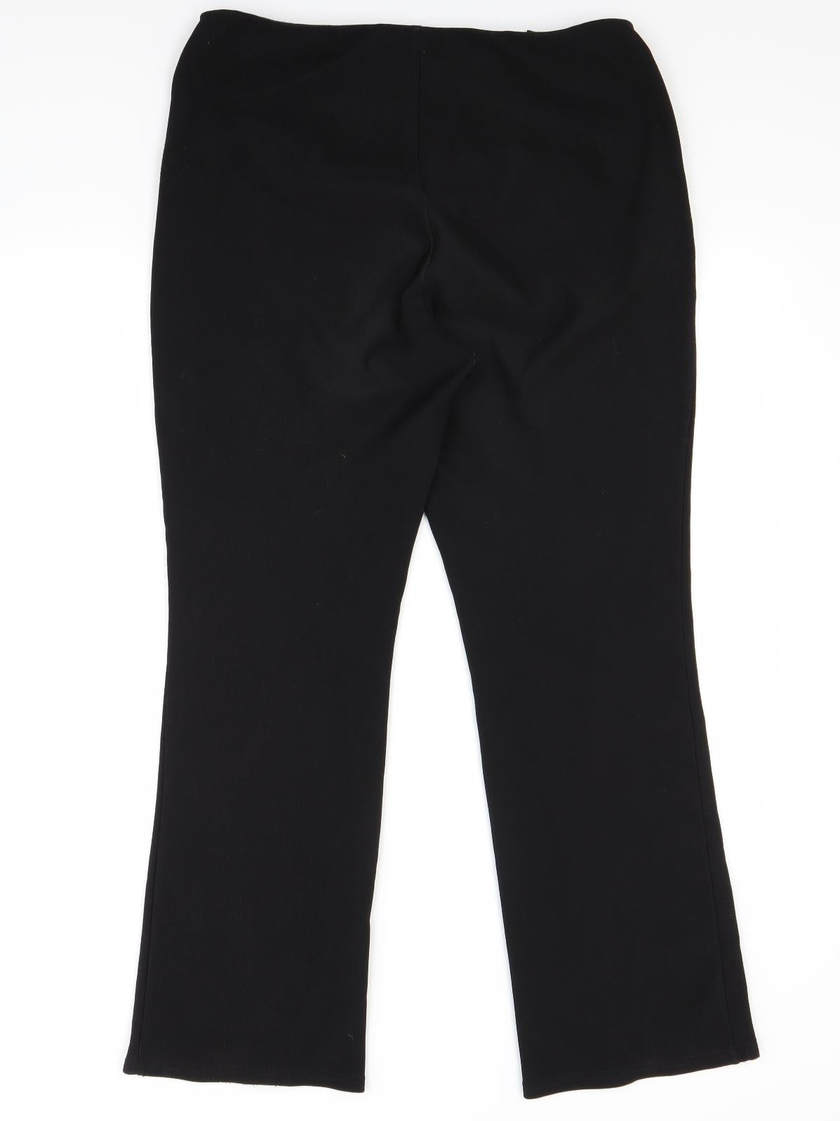 Womens UK Size 16 Preworn Regular Fit  Black Trousers
