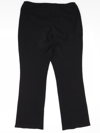 Womens UK Size 16 Preworn Regular Fit  Black Trousers