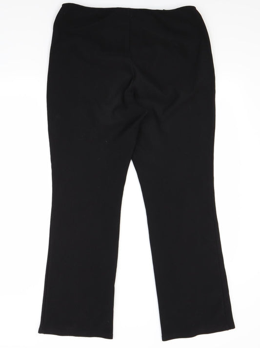 Womens UK Size 16 Preworn Regular Fit  Black Trousers