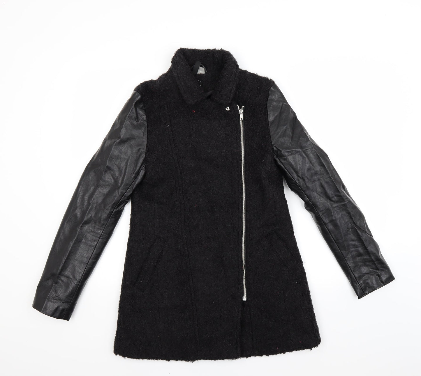 Womens UK Size 6 H&M Black Overcoat